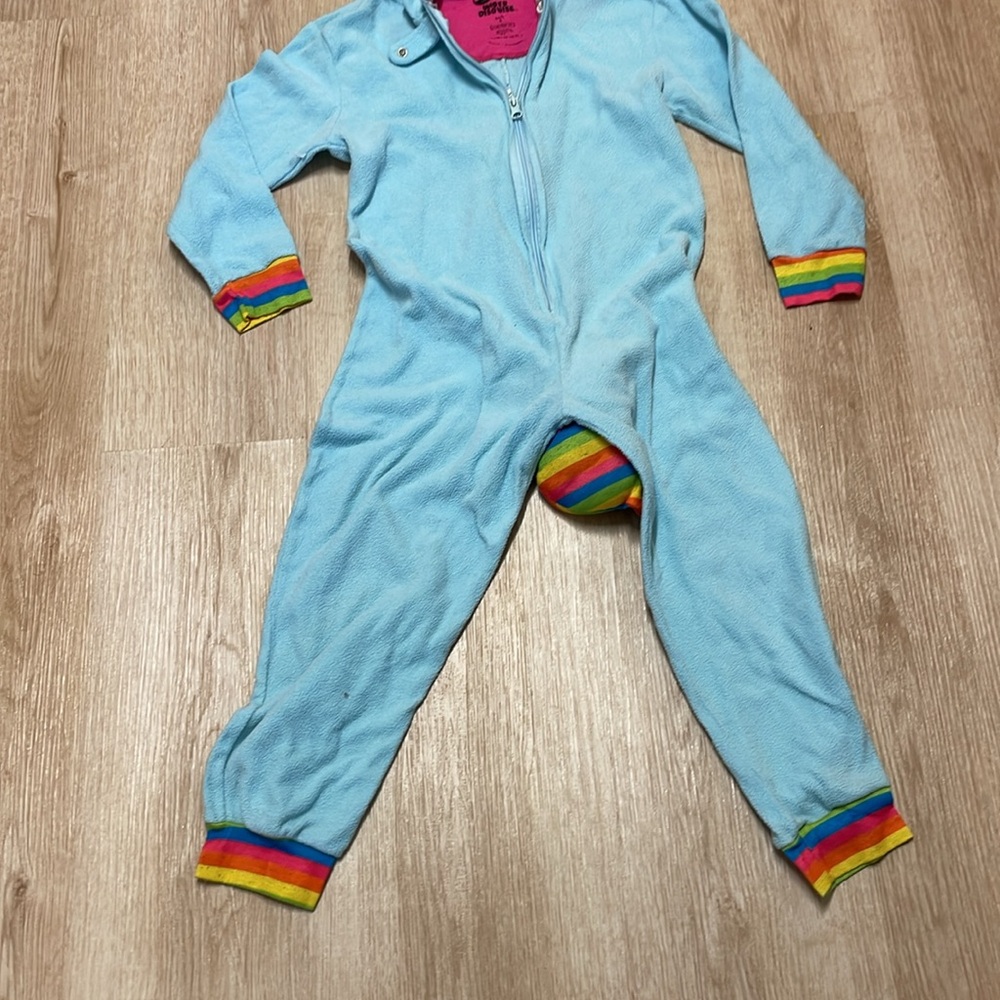 Under Disguise Girl’s sz 8 Blue Fleece One Piece Unicorn Outfit Costume one-size - Picture 5 of 7